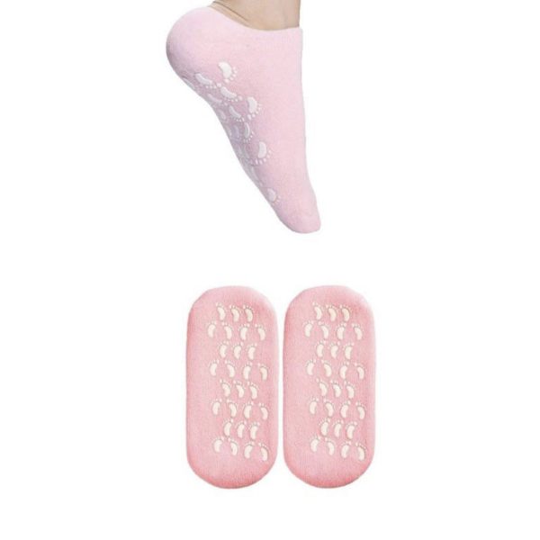 Moisturizing Silicone Gel Heel Socks – Pink